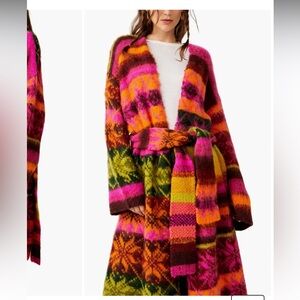 Free People long belted sweater. SOLD OUT ONLINE! Super cute! Only worn once